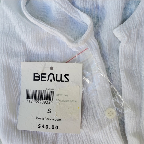 Coral Bay New White Sleeveless Embroidered Blouse Split Neck Boho Tank Top Sm-M - Picture 3 of 9